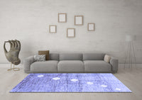 Machine Washable Abstract Blue Contemporary Rug, wshcon324blu
