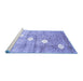 Sideview of Machine Washable Abstract Blue Contemporary Rug, wshcon324blu