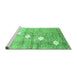 Sideview of Machine Washable Abstract Emerald Green Contemporary Area Rugs, wshcon324emgrn