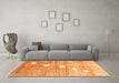 Machine Washable Abstract Orange Contemporary Area Rugs in a Living Room, wshcon324org