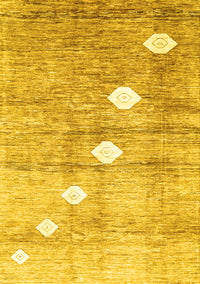 Abstract Yellow Contemporary Rug, con324yw