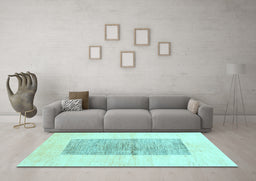 Machine Washable Solid Light Blue Modern Rug in a Living Room, wshcon325lblu