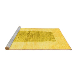 Sideview of Machine Washable Solid Yellow Modern Rug, wshcon325yw
