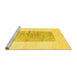 Sideview of Machine Washable Solid Yellow Modern Rug, wshcon325yw