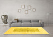 Machine Washable Solid Yellow Modern Rug in a Living Room, wshcon325yw