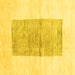 Square Machine Washable Solid Yellow Modern Rug, wshcon325yw