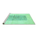 Sideview of Machine Washable Solid Turquoise Modern Area Rugs, wshcon325turq