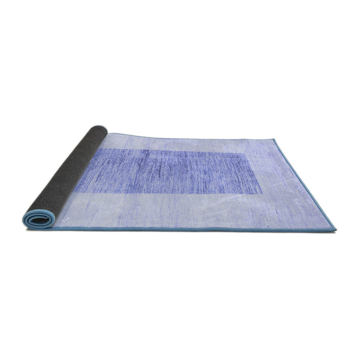 Sideview of Solid Blue Modern Rug, con325blu