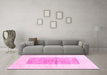 Machine Washable Solid Pink Modern Rug in a Living Room, wshcon325pnk