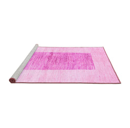 Sideview of Machine Washable Solid Pink Modern Rug, wshcon325pnk