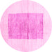 Round Solid Pink Modern Rug, con325pnk