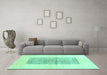 Machine Washable Solid Turquoise Modern Area Rugs in a Living Room,, wshcon325turq
