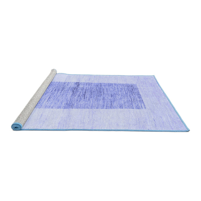 Sideview of Machine Washable Solid Blue Modern Rug, wshcon325blu