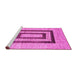 Sideview of Machine Washable Abstract Pink Contemporary Rug, wshcon326pnk