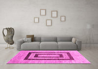 Machine Washable Abstract Pink Contemporary Rug, wshcon326pnk