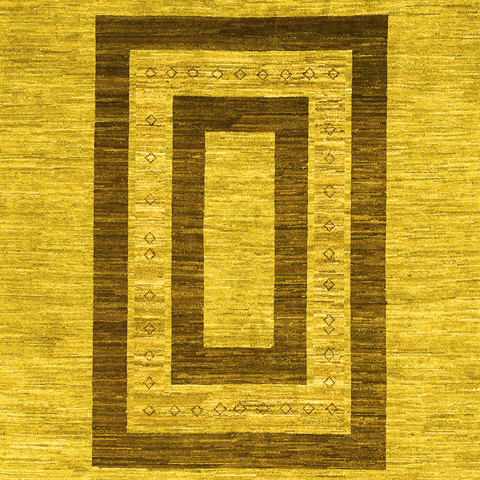 Machine Washable Abstract Yellow Contemporary Rug, wshcon326yw