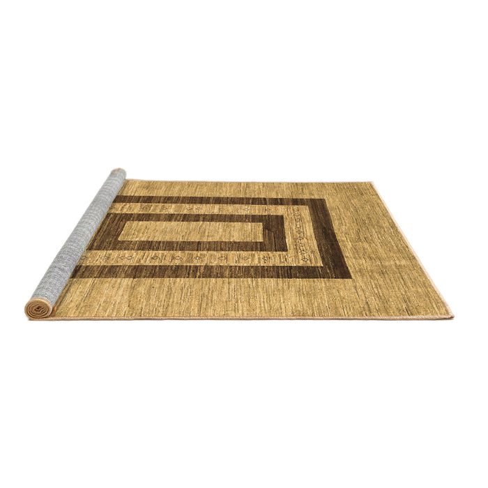Sideview of Machine Washable Abstract Brown Contemporary Rug, wshcon326brn