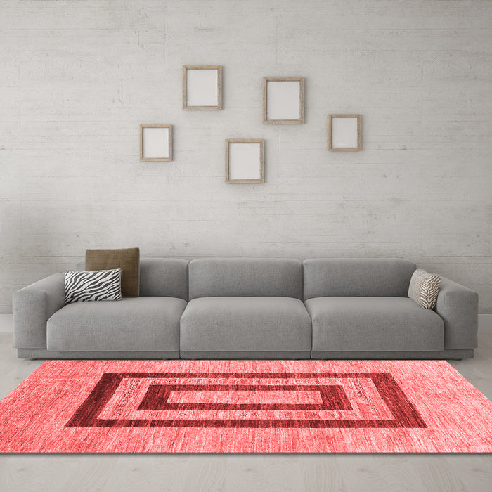 Contemporary Red Washable Rugs