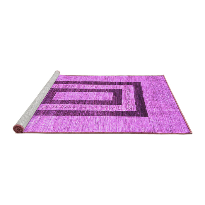 Sideview of Machine Washable Abstract Purple Contemporary Area Rugs, wshcon326pur