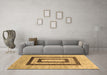 Machine Washable Abstract Brown Contemporary Rug in a Living Room,, wshcon326brn