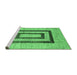 Sideview of Machine Washable Abstract Emerald Green Contemporary Area Rugs, wshcon326emgrn