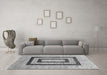 Machine Washable Abstract Gray Contemporary Rug in a Living Room,, wshcon326gry