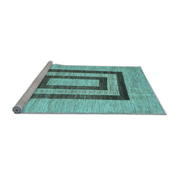 Sideview of Machine Washable Abstract Light Blue Contemporary Rug, wshcon326lblu