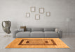 Machine Washable Abstract Orange Contemporary Area Rugs in a Living Room, wshcon326org