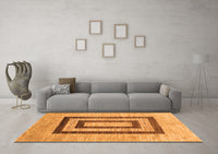 Machine Washable Abstract Orange Contemporary Rug, wshcon326org