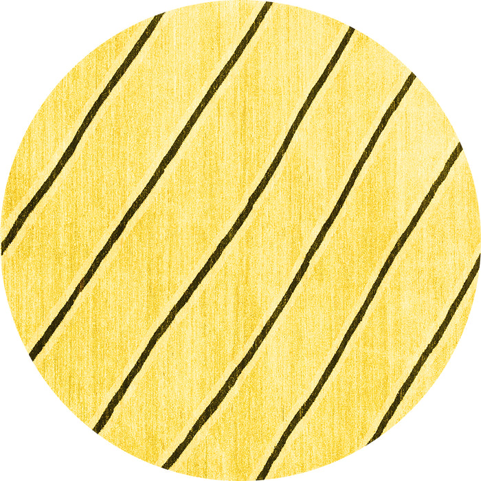 Round Solid Yellow Modern Rug, con327yw