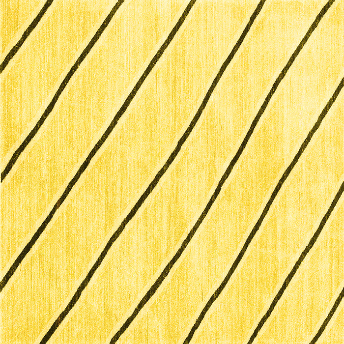 Square Machine Washable Solid Yellow Modern Rug, wshcon327yw