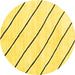 Round Machine Washable Solid Yellow Modern Rug, wshcon327yw