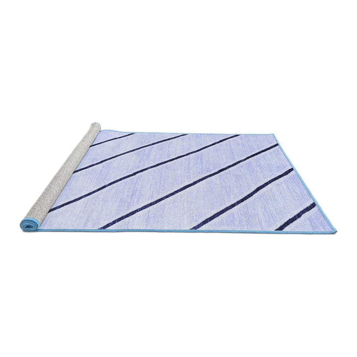 Sideview of Machine Washable Solid Blue Modern Rug, wshcon327blu