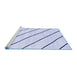 Sideview of Machine Washable Solid Blue Modern Rug, wshcon327blu