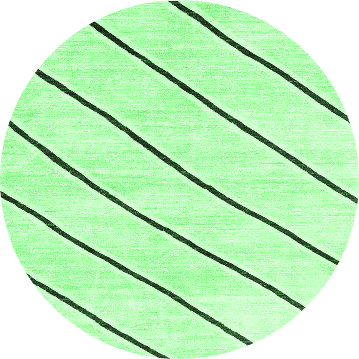 Round Machine Washable Solid Emerald Green Modern Area Rugs, wshcon327emgrn