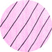Round Machine Washable Solid Pink Modern Rug, wshcon327pnk