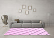 Machine Washable Solid Pink Modern Rug in a Living Room, wshcon327pnk