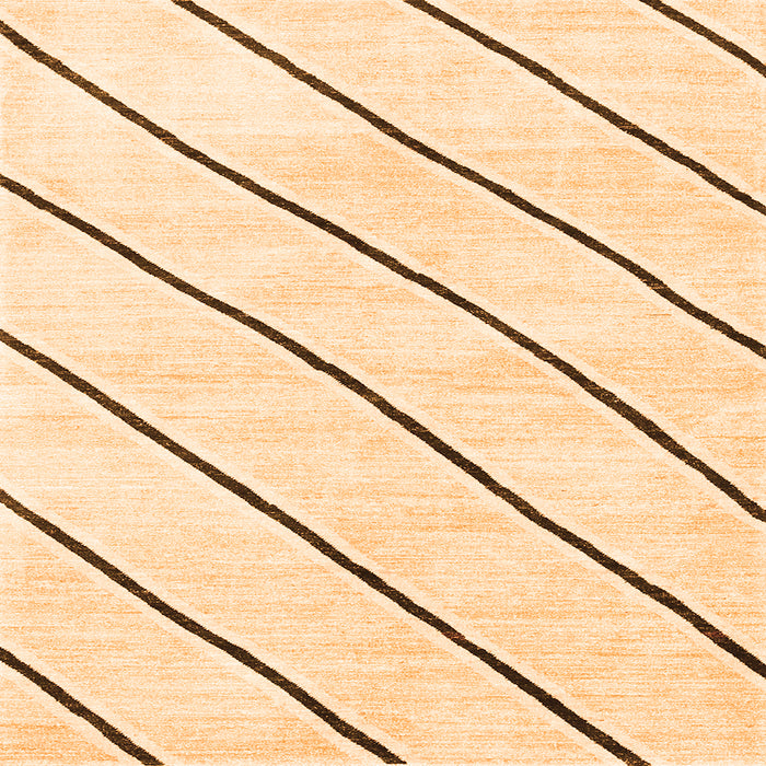 Round Machine Washable Solid Orange Modern Area Rugs, wshcon327org