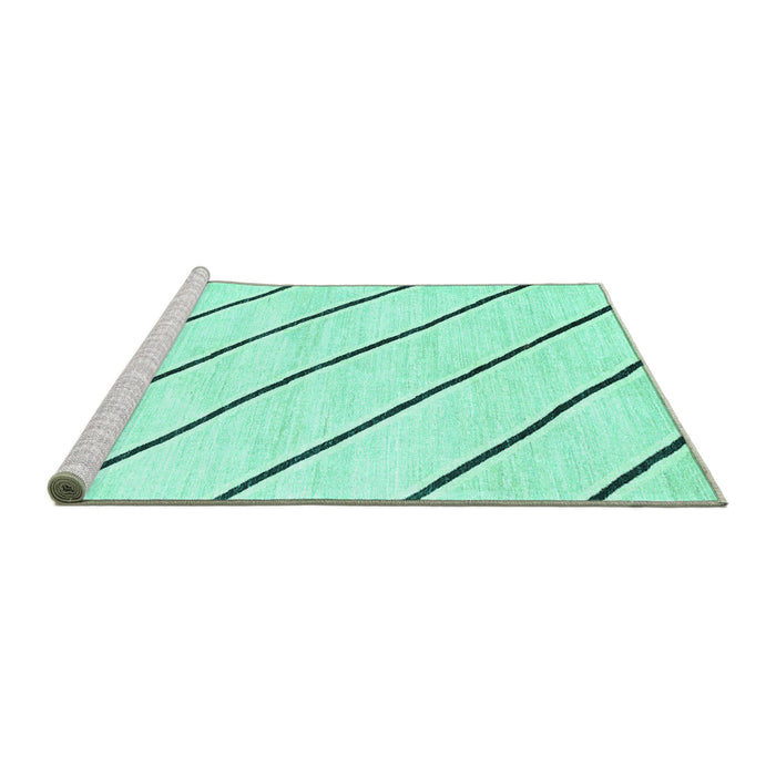 Sideview of Machine Washable Solid Turquoise Modern Area Rugs, wshcon327turq