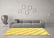 Machine Washable Solid Yellow Modern Rug in a Living Room, wshcon327yw