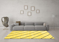 Machine Washable Solid Yellow Modern Rug, wshcon327yw