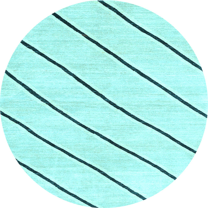 Round Solid Light Blue Modern Rug, con327lblu