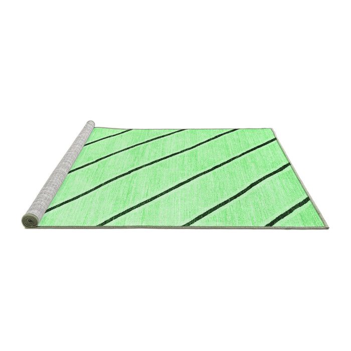Sideview of Machine Washable Solid Emerald Green Modern Area Rugs, wshcon327emgrn