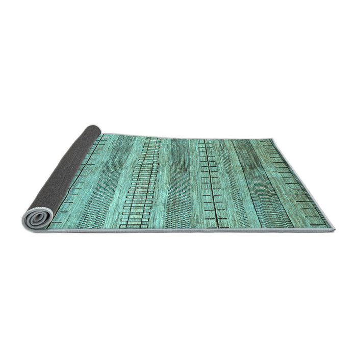 Sideview of Abstract Light Blue Contemporary Rug, con328lblu