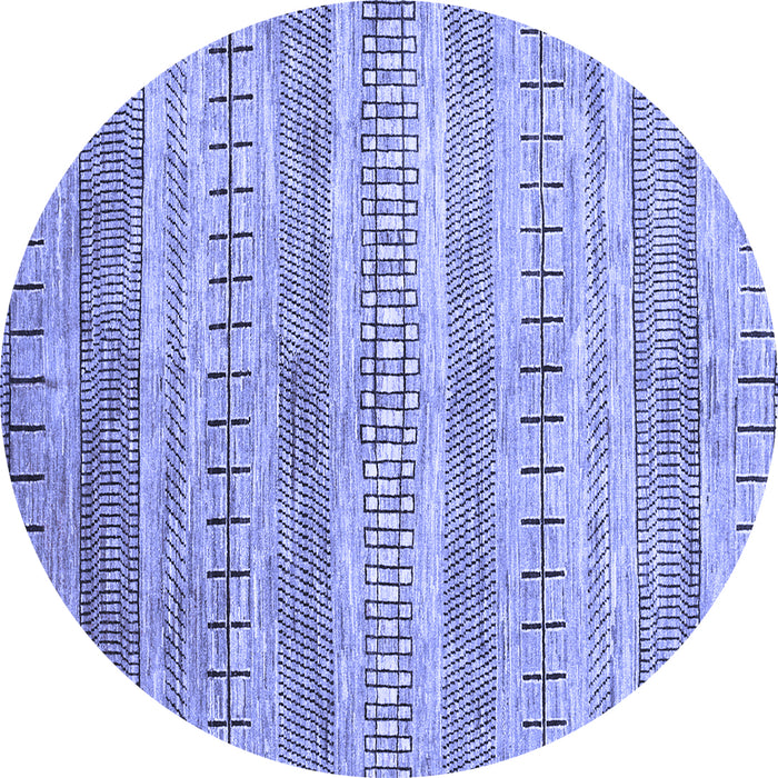 Round Machine Washable Abstract Blue Contemporary Rug, wshcon328blu