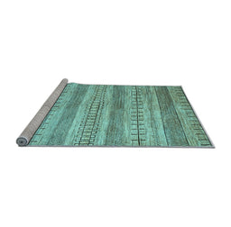 Sideview of Machine Washable Abstract Light Blue Contemporary Rug, wshcon328lblu
