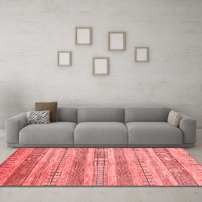 Contemporary Red Washable Rugs