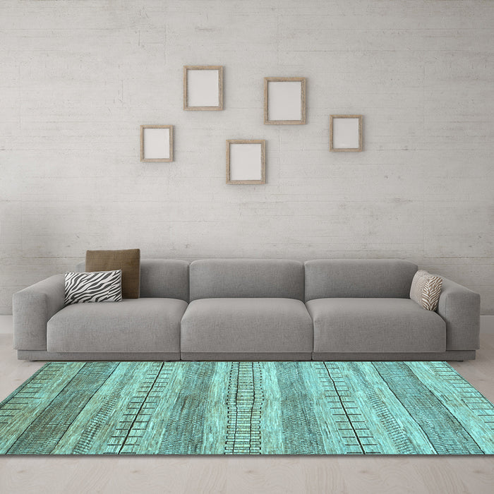 Machine Washable Abstract Light Blue Contemporary Rug in a Living Room, wshcon328lblu