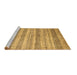 Sideview of Machine Washable Abstract Brown Contemporary Rug, wshcon328brn