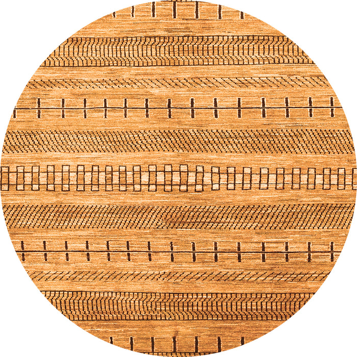 Square Abstract Orange Contemporary Rug, con328org